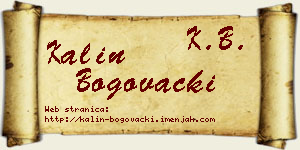 Kalin Bogovački vizit kartica